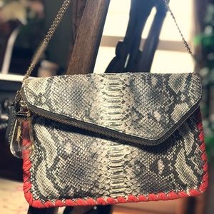 Henri Bendel Snakeskin Purse with Mirror